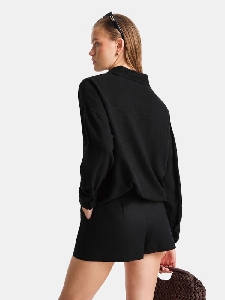 TALA Black The Essential Linen Shirt - Image 2 of 3