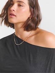 Simply Be Black Off The Shoulder Mesh Top - Image 3 of 4