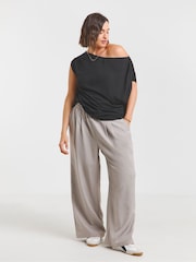 Simply Be Black Off The Shoulder Mesh Top - Image 4 of 4