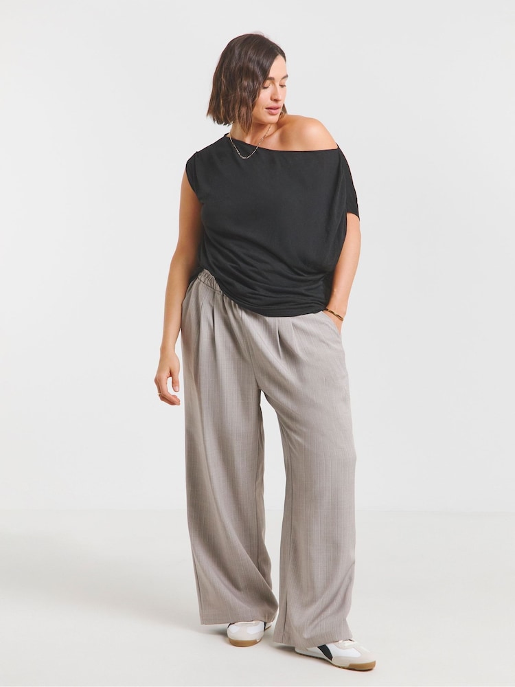 Simply Be Black Off The Shoulder Mesh Top - Image 4 of 4