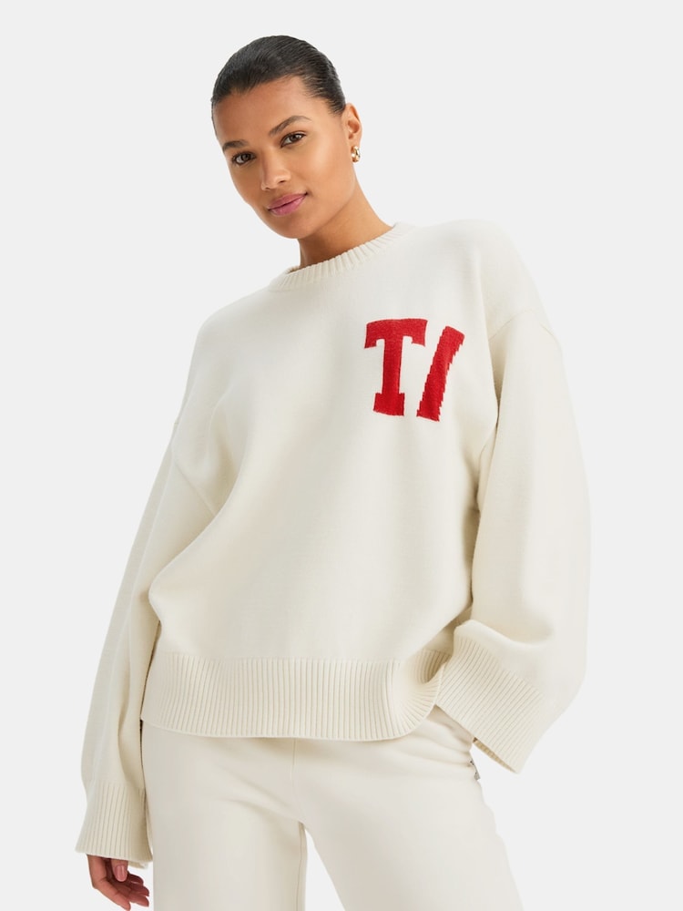 TALA White T Logo Knit Sweater - Image 1 of 3