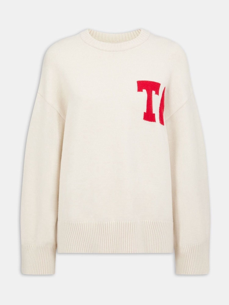 TALA White T Logo Knit Sweater - Image 3 of 3