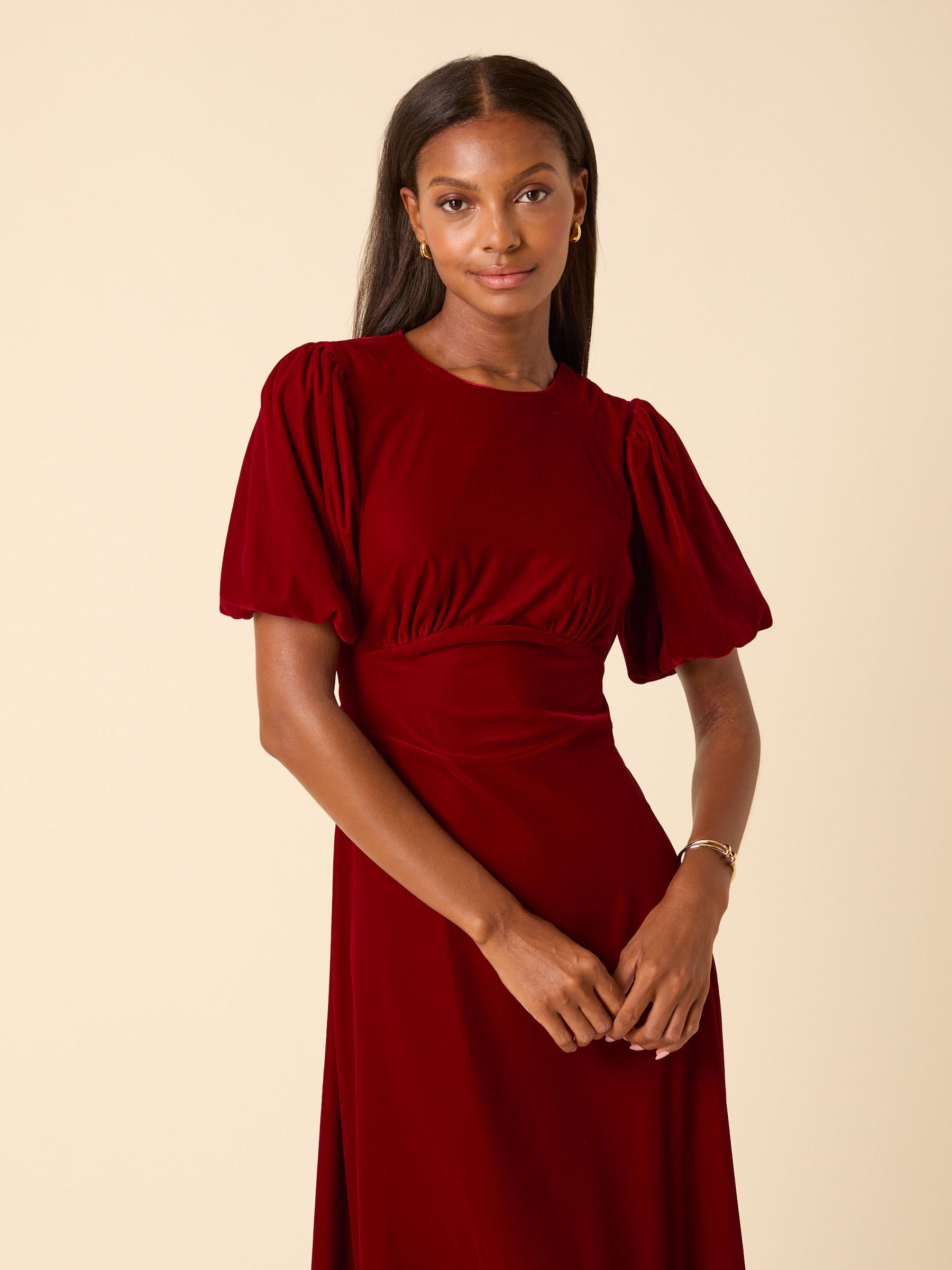 Buy Nobodys Child Red Zelda Velvet Bow Back Midaxi Dress from Next USA