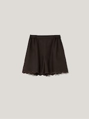 Jigsaw Brown Linen Scallop Shorts - Image 6 of 6