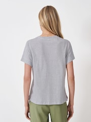 Crew Clothing Blue Relaxed Linen Blend T-Shirt - Image 3 of 5