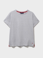 Crew Clothing Blue Relaxed Linen Blend T-Shirt - Image 5 of 5