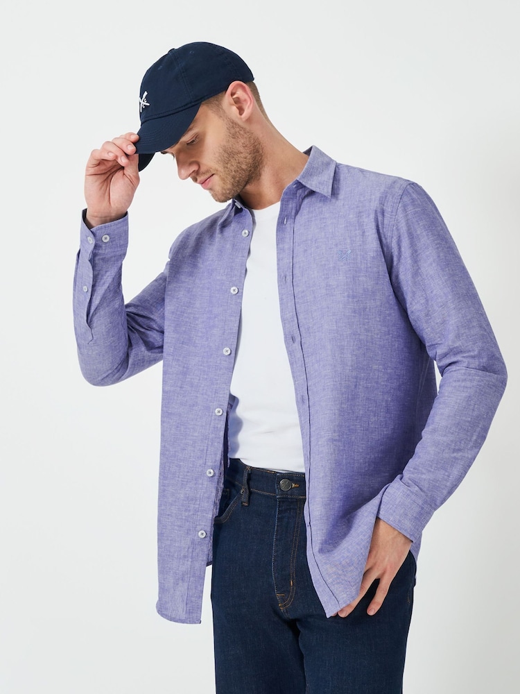Camisas deCrew Clothing de manga comprida Linen - Imagem 1 de 5