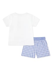 Polo Ralph Lauren Logo Bear Graphic Print Short Sleeve & Woven Short Pyjamas Set 2 Piece - Bild 6 von 7