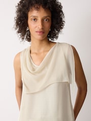 Jigsaw Cream Silk Trim Drape Top - Image 3 of 4