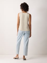 Jigsaw Cream Silk Trim Drape Top - Image 4 of 4