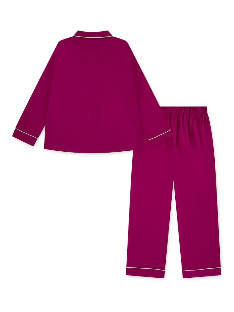 Polo Ralph Lauren Pink Long Sleeve Jersey Pyjamas Set - Image 2 of 4 Polo Ralph Lauren Pink Long Sleeve Jersey Pyjamas Set - Image 2 of 4
