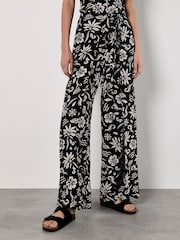 Apricot Black Tropical Mono Wrap Trousers - Image 1 of 4