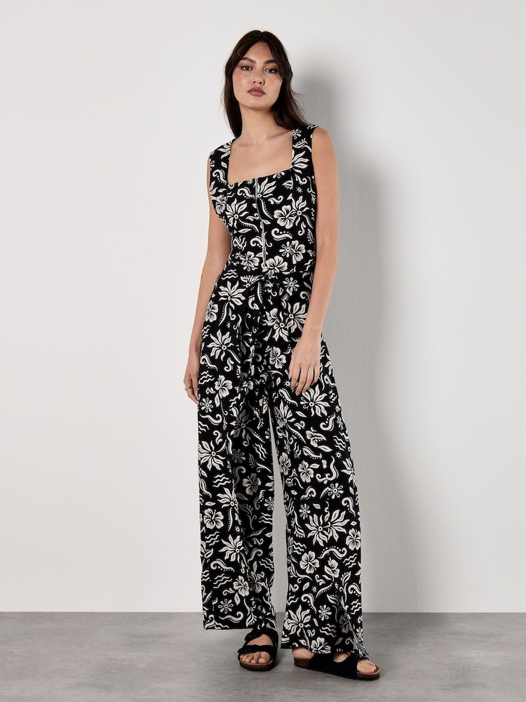 Apricot Black Tropical Mono Wrap Trousers - Image 4 of 4 Apricot Black Tropical Mono Wrap Trousers - Image 4 of 4