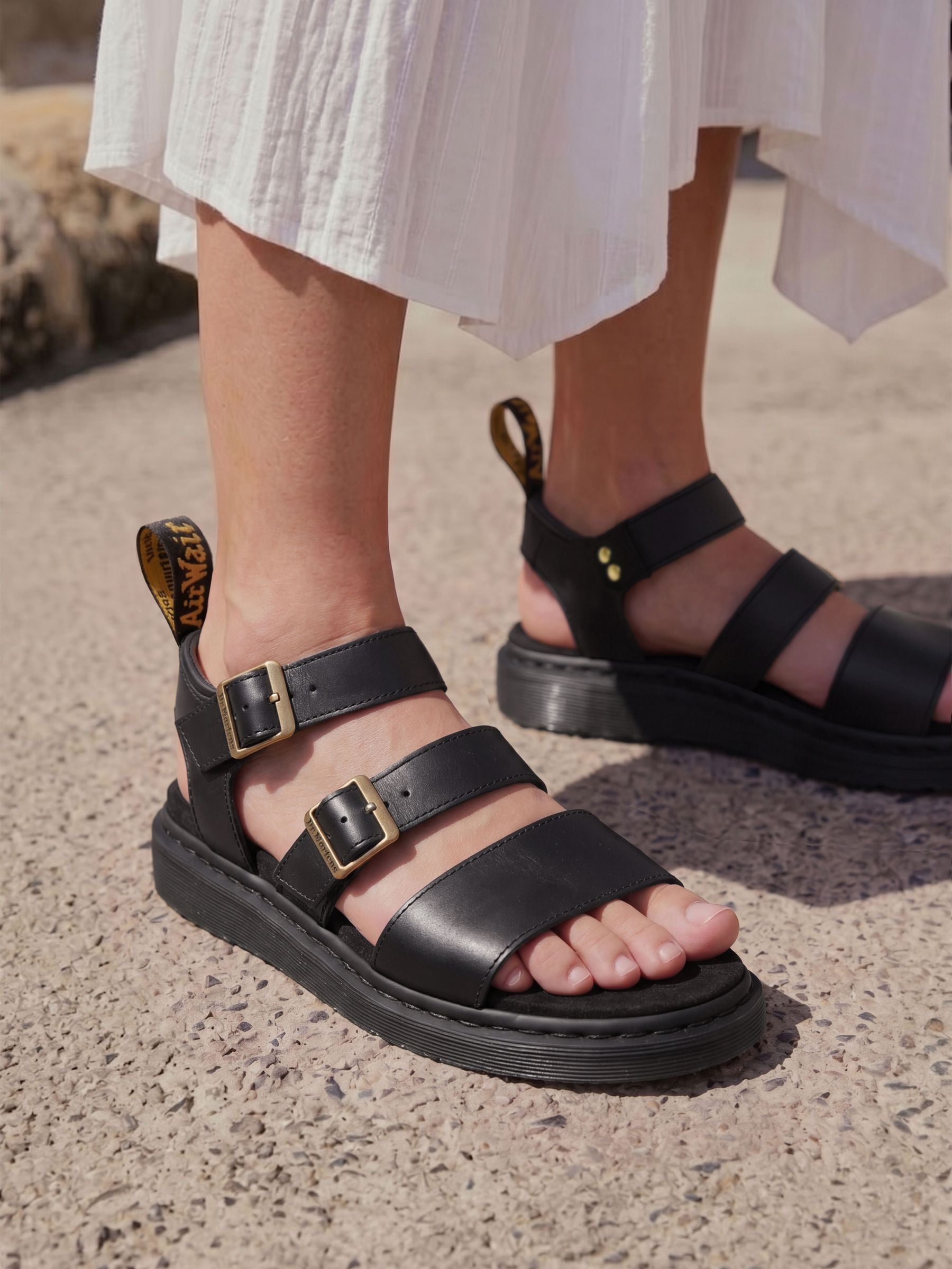 Buy Dr. Martens Black Gryphon Charro Atlas Strap Sandals from Next USA