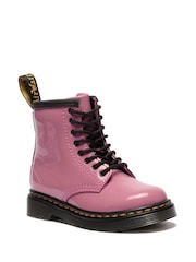 Dr. Martens Pink 1460 Pink Patent Lamper 8 Eye Boots - Image 1 of 5