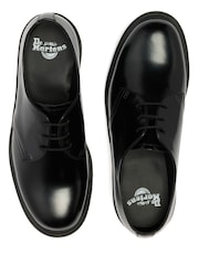 Dr. Martens Black Mayfare Polished Smooth 3 Eye Shoes - Image 4 of 5