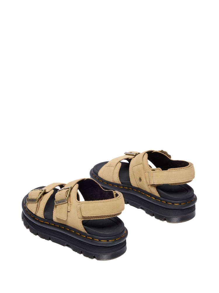 Dr. Martens Light Brown ZebZag Suede Sandals - Image 2 of 5 Dr. Martens Light Brown ZebZag Suede Sandals - Image 2 of 5