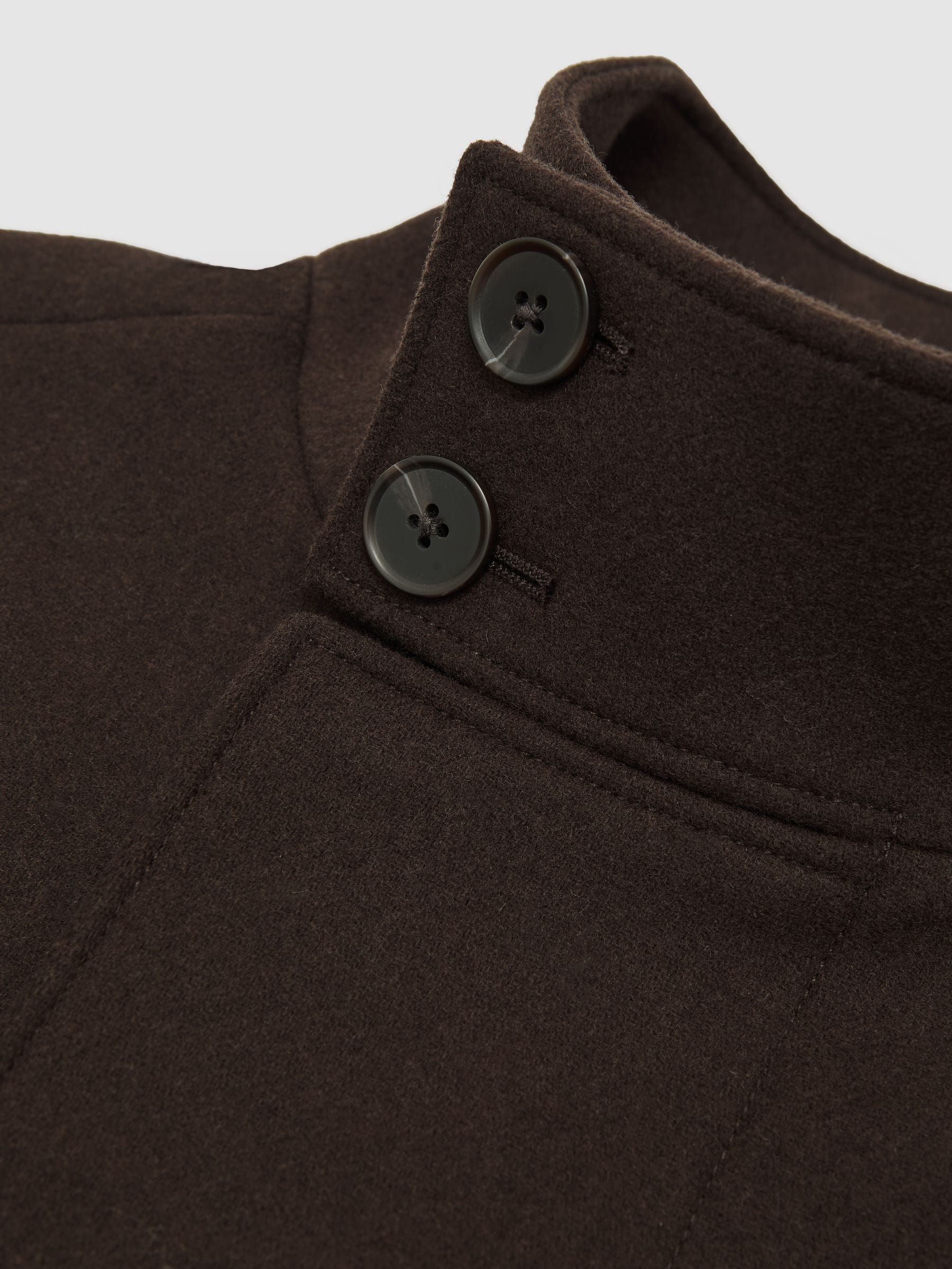 Buy Reiss Brown Riot Wool-Blend Stand-Collar Coat from Next Romania