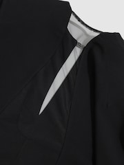 Reiss Black Lula Atelier Crepe Sheer-Back Mini Dress - Image 6 of 6