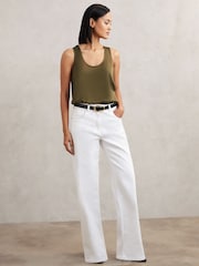 Reiss Khaki Green Ruby Silk-Front Cami Top - Image 6 of 7
