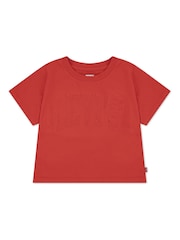 Levi's® Red Dolman Tonal Logo Meet And Greet Cropped T-Shirt - Image 1 of 3