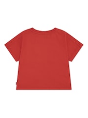 Levi's® Red Dolman Tonal Logo Meet And Greet Cropped T-Shirt - Image 2 of 3