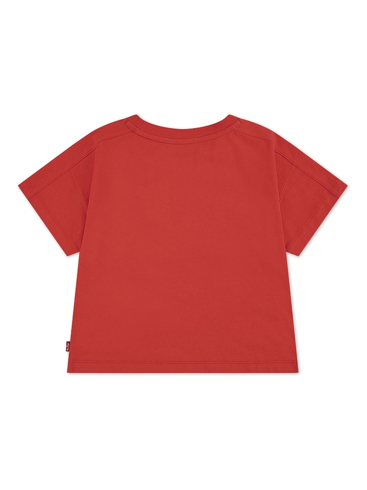 Levi's® Red Dolman Tonal Logo Meet And Greet Cropped T-Shirt - Image 2 of 3