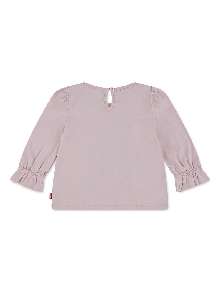 Levi's® Pink Baby Logo Knot Front Long Sleeve T-Shirt - Image 2 of 3