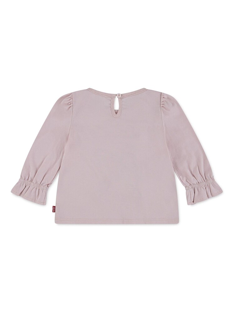 Levi's® Pink Baby Logo Knot Front Long Sleeve T-Shirt - Image 2 of 3 Levi's® Pink Baby Logo Knot Front Long Sleeve T-Shirt - Image 2 of 3