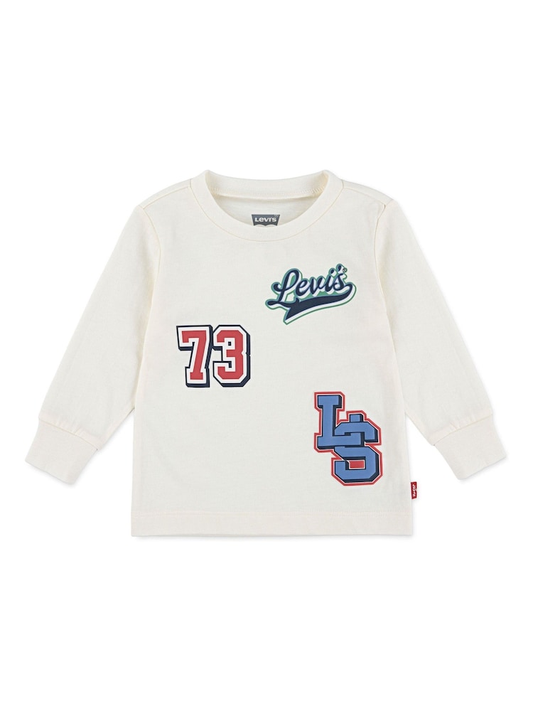 Levi's® Cream Baby Logo Long Sleeve Graphic Print T-Shirt - Image 1 of 3 Levi's® Cream Baby Logo Long Sleeve Graphic Print T-Shirt - Image 1 of 3