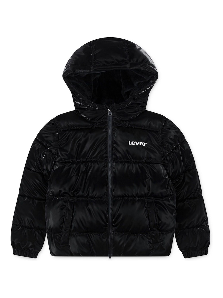 Levi's® Black High Shine Puffer Coat - Image 1 of 4