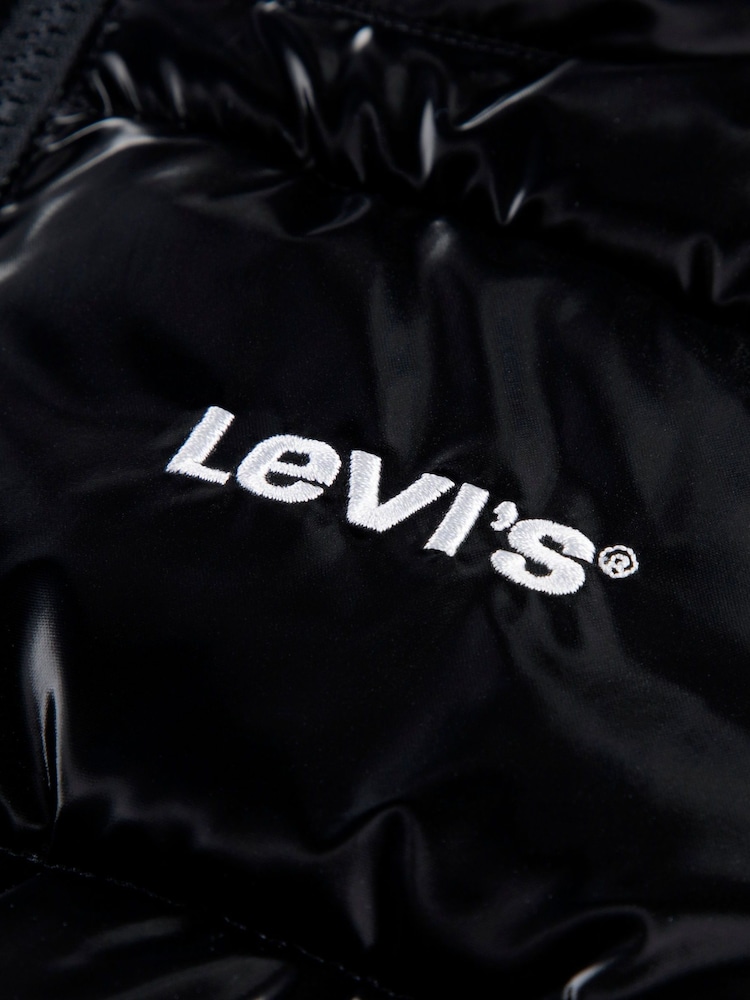 Levi's® Black High Shine Puffer Coat - Image 4 of 4