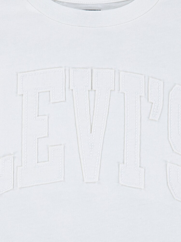 Levi's® White Dolman Tonal Logo Meet And Greet Cropped T-Shirt - Image 3 of 3 Levi's® White Dolman Tonal Logo Meet And Greet Cropped T-Shirt - Image 3 of 3