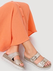 Pavers Gold Dual Buckled Mule Sandals - Image 1 of 6