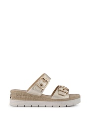 Pavers Gold Dual Buckled Mule Sandals - Image 2 of 6