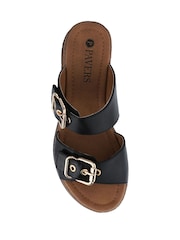 Pavers Black Dual Buckled Mule Sandals - Image 3 of 5