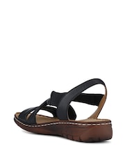 Pavers Black Flexible Leather Cushioned Sandals - Image 3 of 5