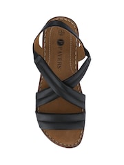 Pavers Black Flexible Leather Cushioned Sandals - Image 5 of 5