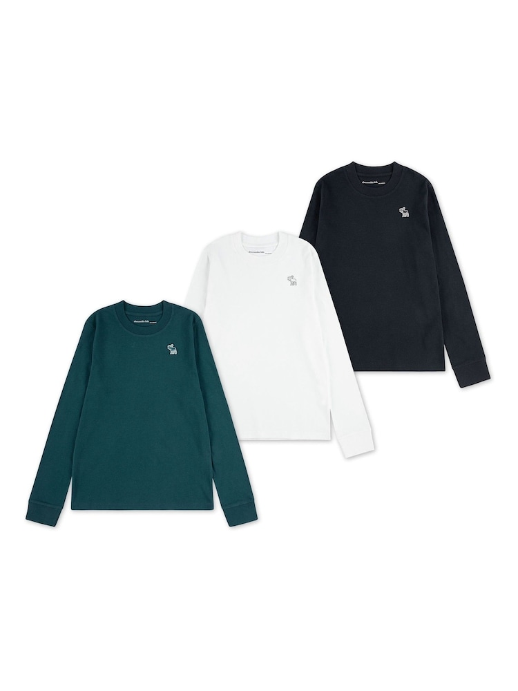 Abercrombie & Fitch Black Long Sleeve T-Shirts 3 Pack - Image 1 of 5