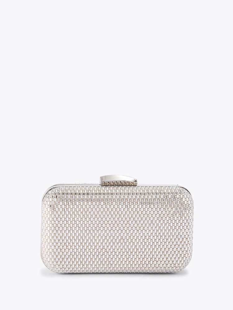 KG Kurt Geiger Silver Fleur Box Bag - Image 1 of 4