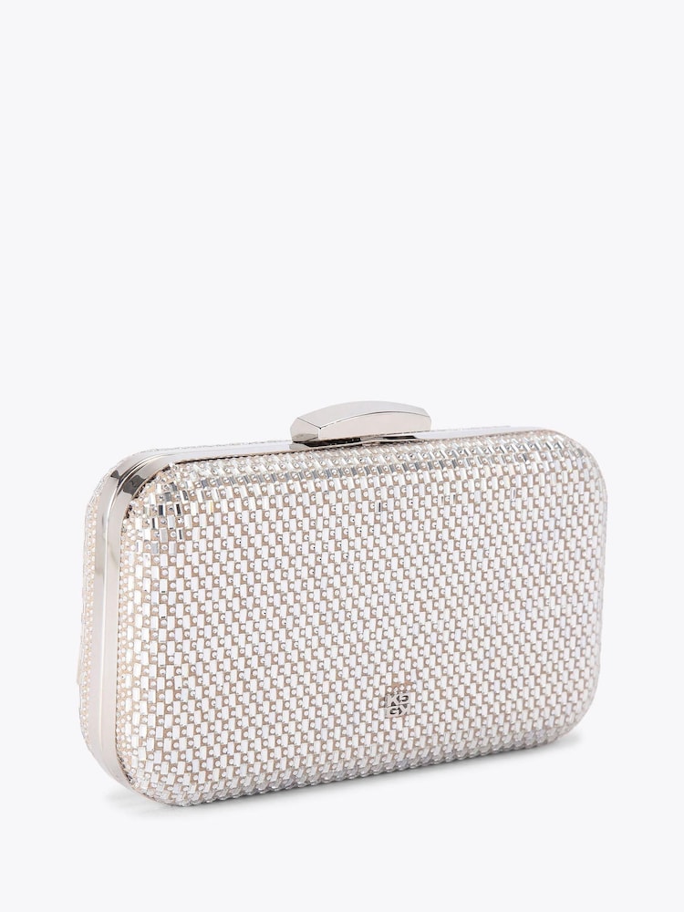 Buy KG Kurt Geiger Silver Box Clutch Fleur Box Bag from Next