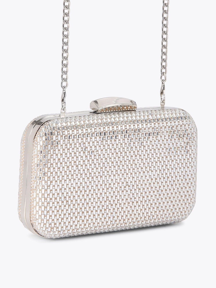 KG Kurt Geiger Silver Fleur Box Bag - Image 4 of 4