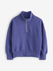Blau - Abercrombie & Fitch Essentials Half Zip Sweatshirt - Bild 4 von 9