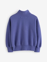 Blau - Abercrombie & Fitch Essentials Half Zip Sweatshirt - Bild 5 von 9