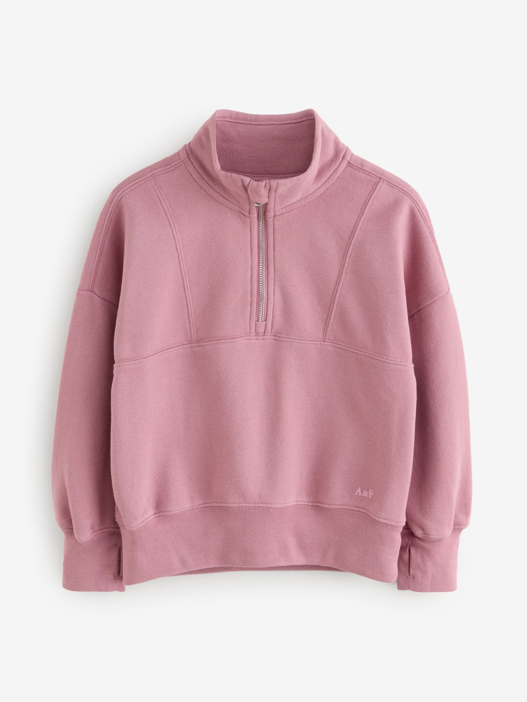 Buy Abercrombie & Fitch Pink Essential Half Zip Sweatshirt from