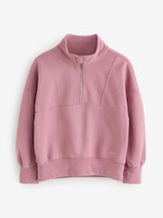 Pink - Abercrombie & Fitch Essentials Half Zip Sweatshirt - Bild 4 von 8