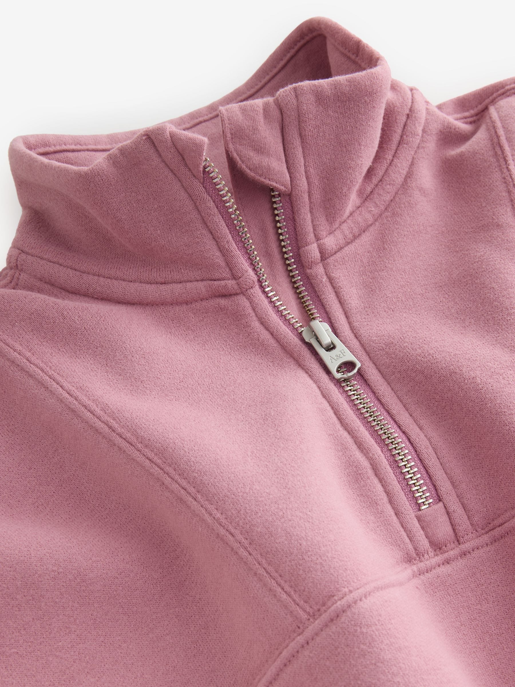 Buy Abercrombie & Fitch Pink Essential Half Zip Sweatshirt from