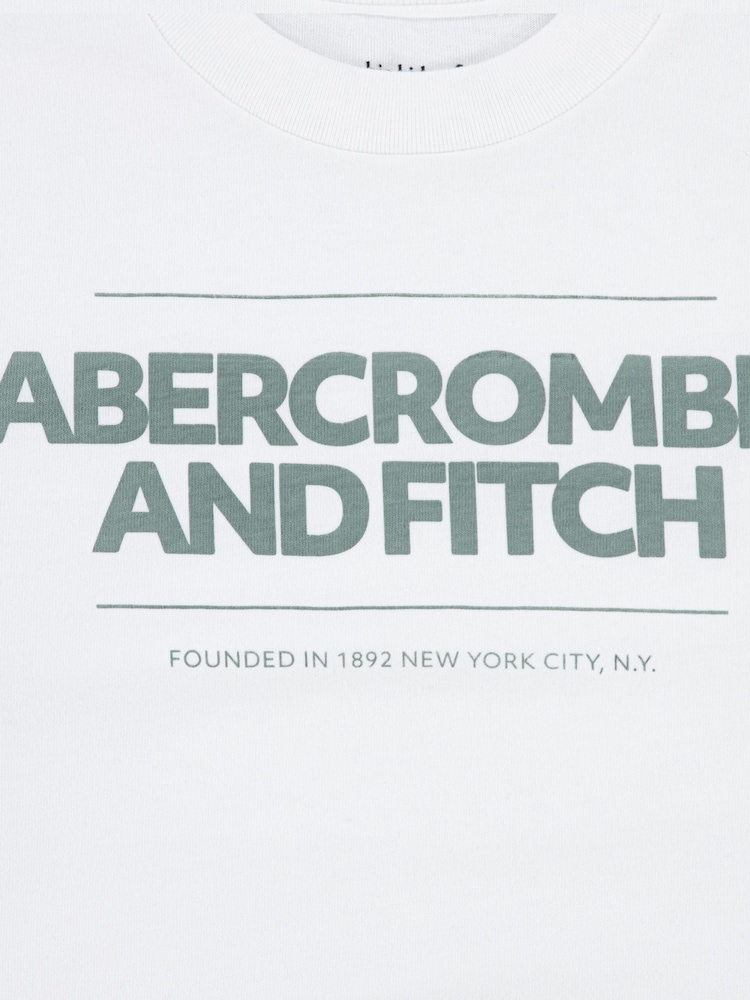Abercrombie & Fitch Cinder Block Logo Short Sleeve White T-Shirt - Image 3 of 3 Abercrombie & Fitch Cinder Block Logo Short Sleeve White T-Shirt - Image 3 of 3
