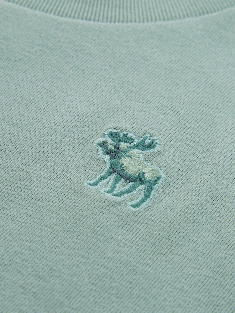 Abercrombie & Fitch Green Essentials Logo Short Sleeve T-Shirt - Image 6 of 6
