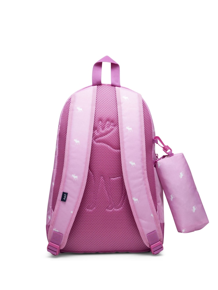 Abercrombie & Fitch Pink Pencil Bag Backpack - Image 2 of 4 Abercrombie & Fitch Pink Pencil Bag Backpack - Image 2 of 4